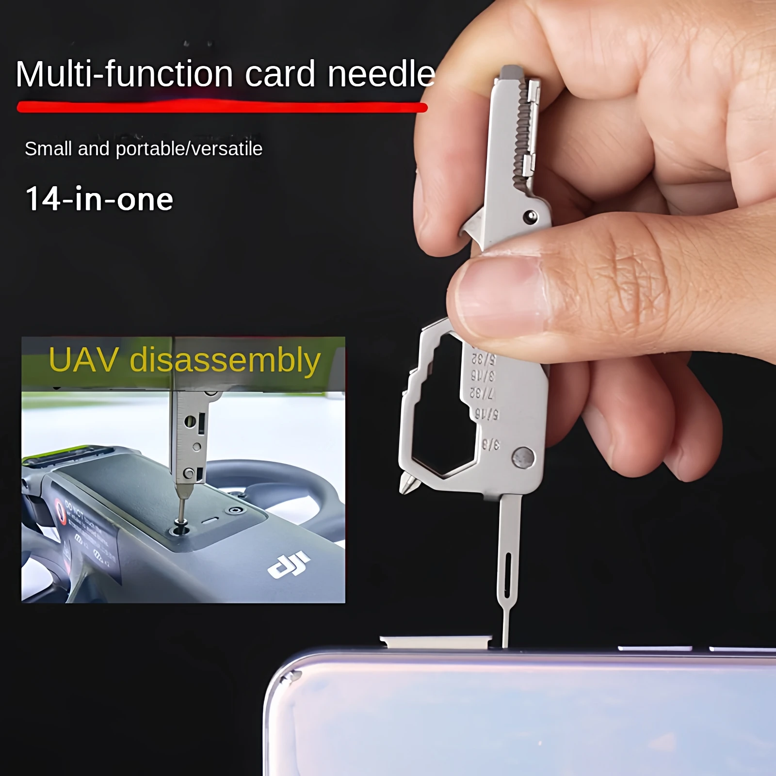 Home Security Drones - Mini multifuncional chaveiro ferramenta cartão de