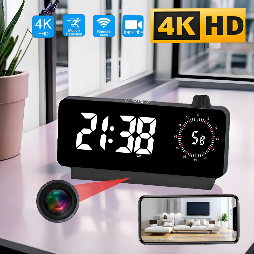 Hidden Camera Clock - Câmera de Relógio Mini WiFi 4K