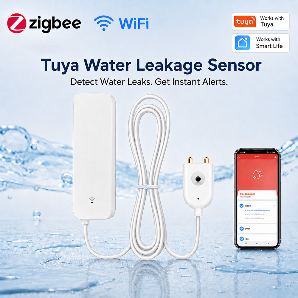 Home Security Technology - Sensor de Vazamento de Água ZigBee