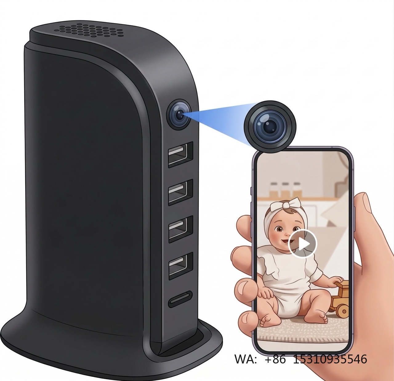 Home Security With Camera - Câmera de Segurança Wi-Fi Compacta para