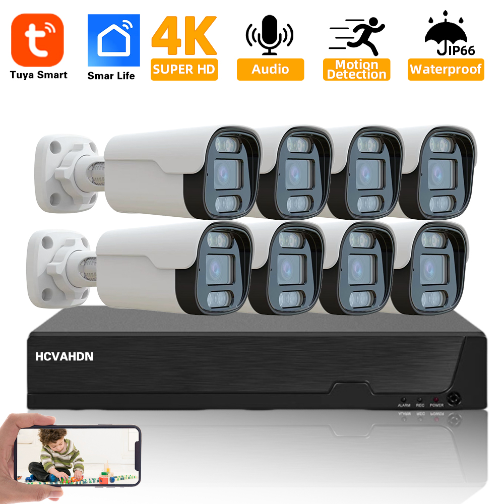 Nvr Kit 8 Channel - Kit de Câmera de Segurança Externa,