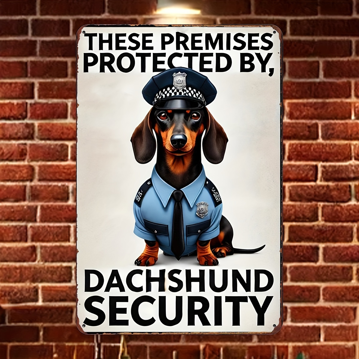 Home Security Bars - Placa de Metal Vertical Decorativa Dachshund