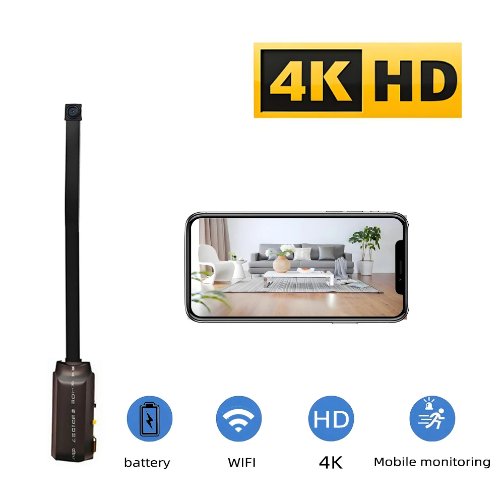 Hidden Camera Clock - Versão Atualizada, Câmera Mini WiFi 4K