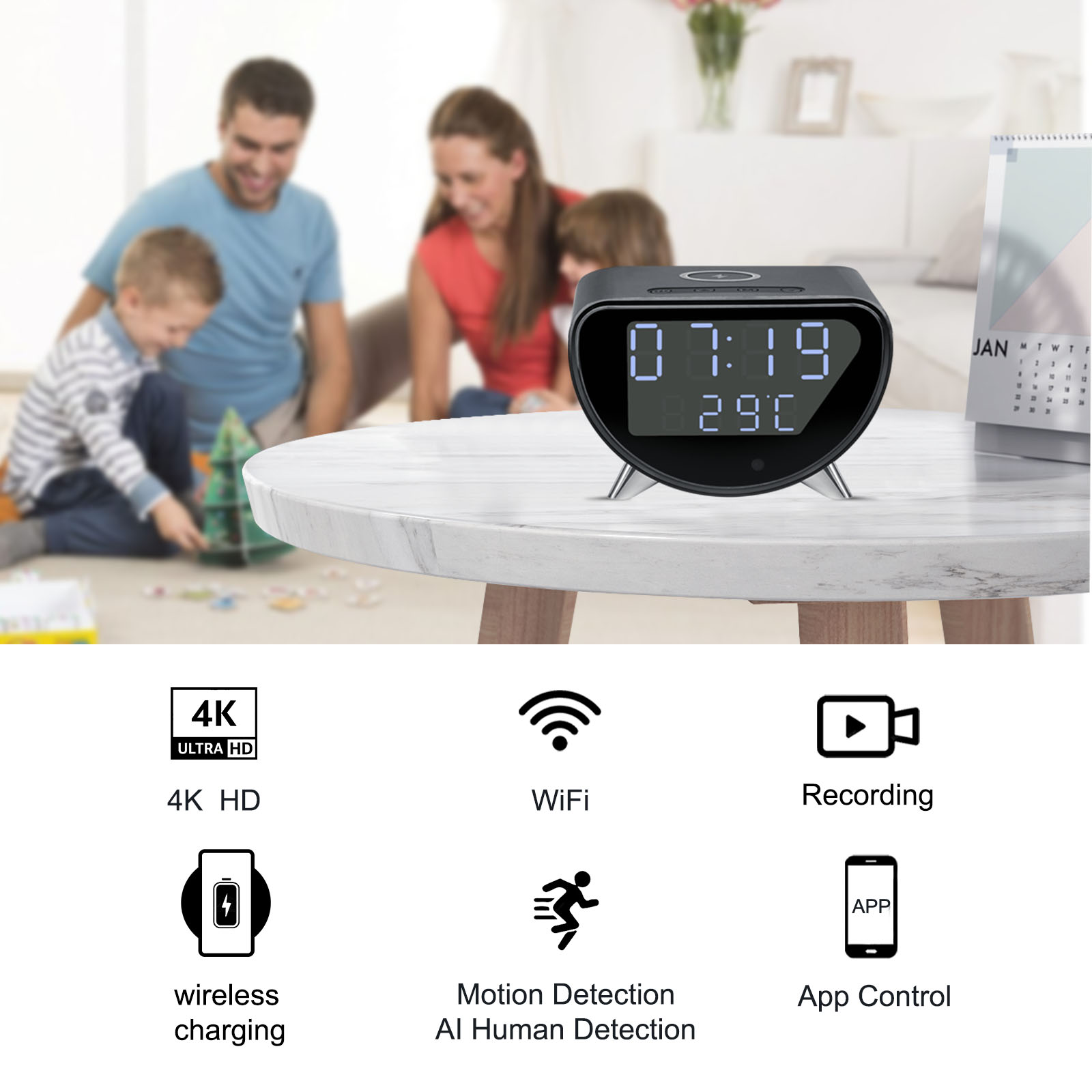 Câmera de relógio wi-fi com ca - Hidden Camera Clock avaliação e preço