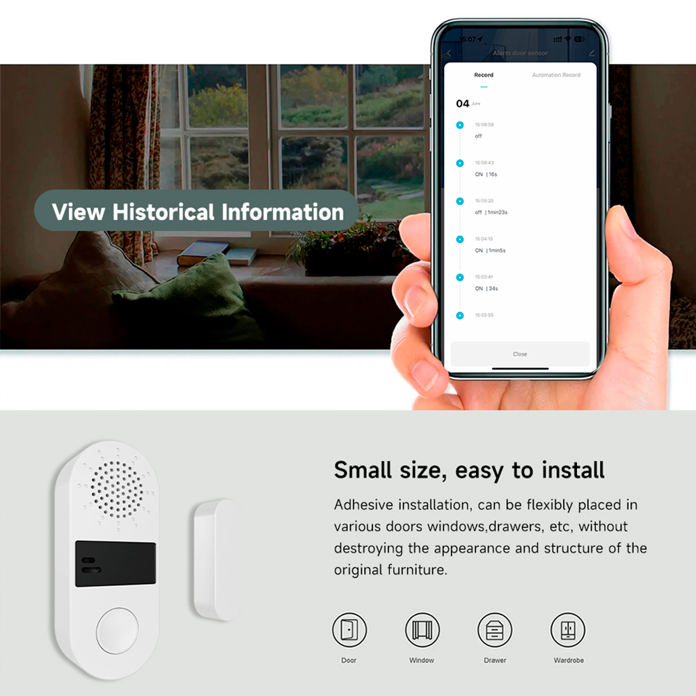 Sensor de Contato Sem Fio Tuya - Window Alarm Sensor avaliação e preço