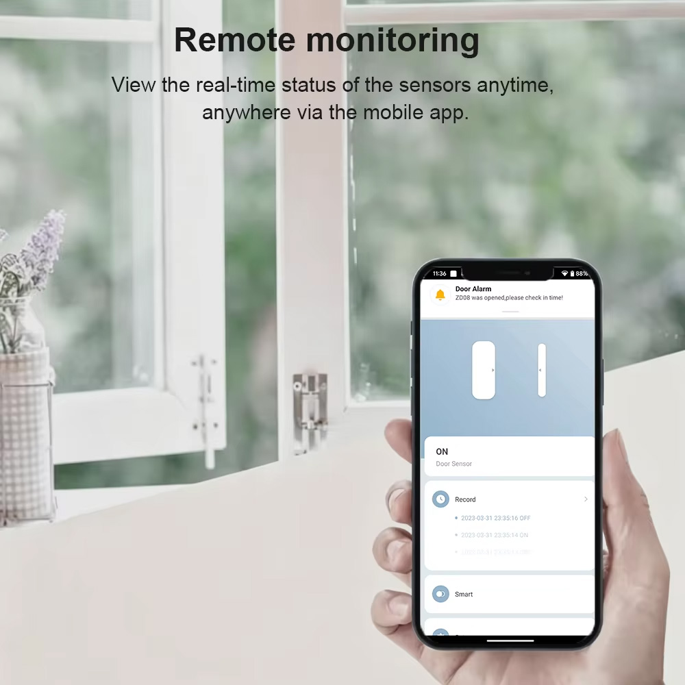 Sensor de Porta/Janela Zigbee  - Home Security Technology avaliação e preço