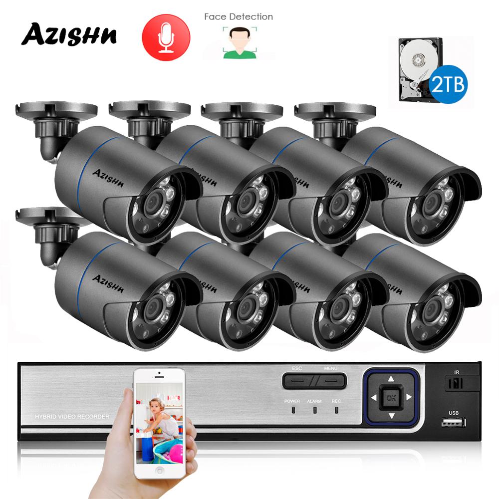 Azishn h.265 + 8ch 5mp poe sis - Nvr Kit 8 Channel avaliação e preço