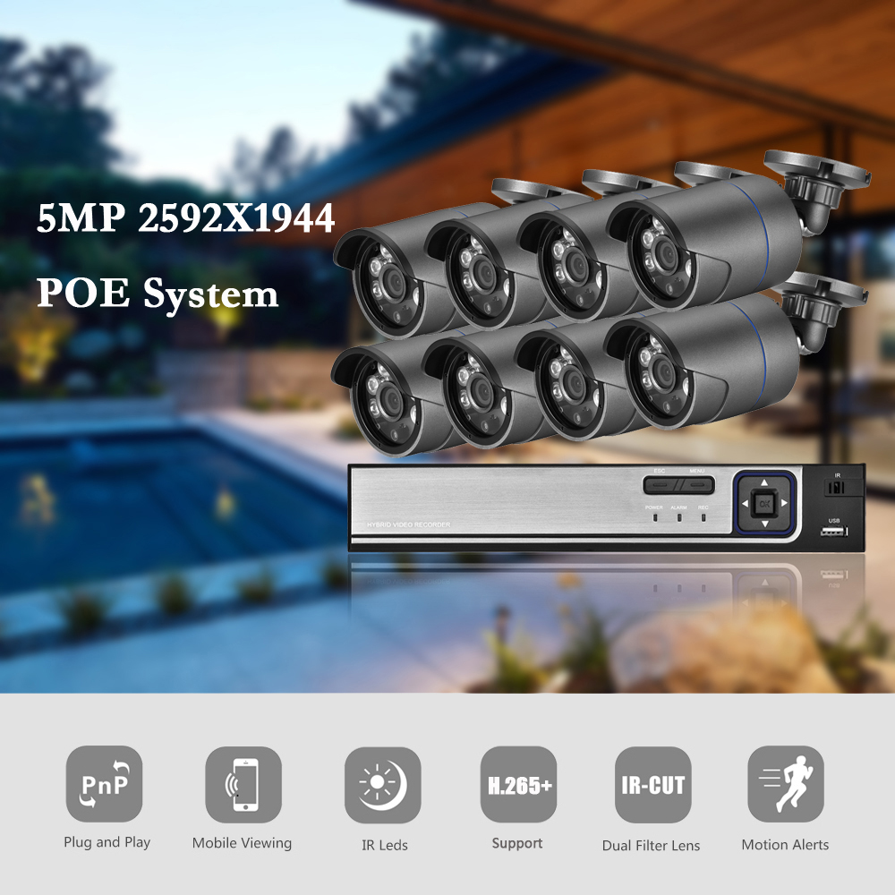 Azishn h.265 + 8ch 5mp poe sis - Nvr Kit 8 Channel avaliação e preço